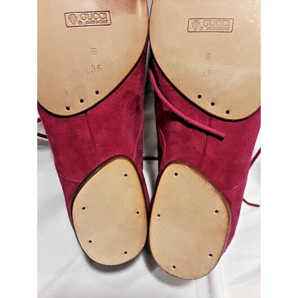 Gucci collectors new Authenticated vintage ankle boots in fuchsia suede-sz 6 med - Picture 7 of 12